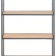 ACT NORDIC Seaford reol, m. 3 hylder - natur vild eg papir og sort metal(H:114cm x77cm x 35cm)