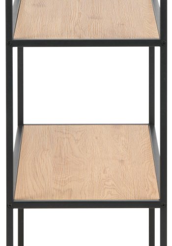 ACT NORDIC Seaford reol, m. 3 hylder - natur vild eg papir og sort metal(H:114cm x77cm x 35cm)