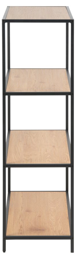 ACT NORDIC Seaford reol, m. 3 hylder - natur vild eg papir og sort metal(H:114cm x77cm x 35cm)