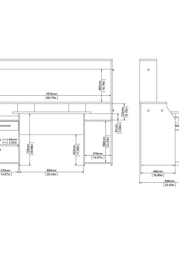 TVILUM Function Plus spelbord med 1 d&ouml;rr + 1 l�da - Parcel