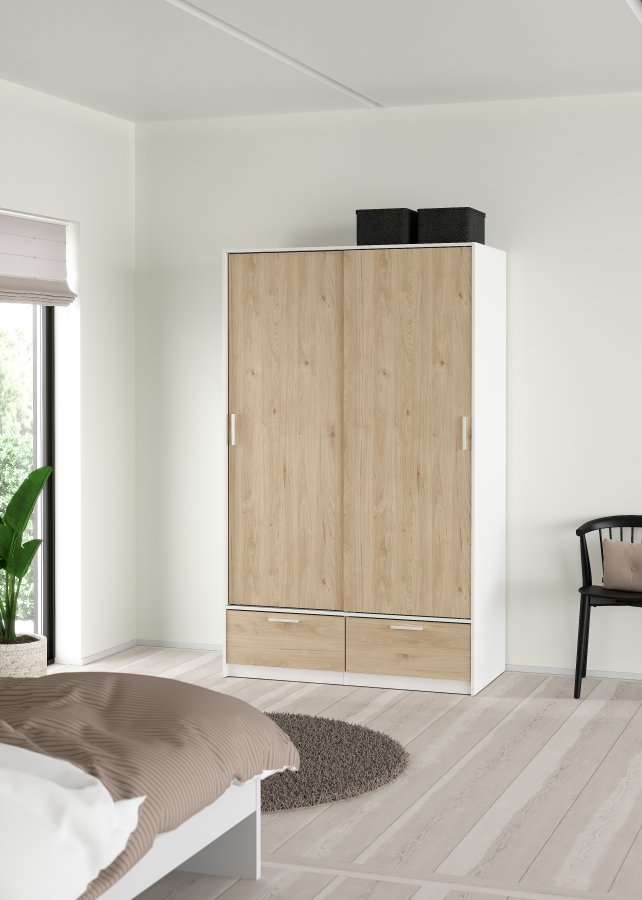 TVILUM Line Garderob med 2 d&ouml;rrar + 2 l�dor - Paket