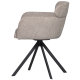 WOOOD Fenne spisebordsstol, m. drejefunktion og armln - natur stof og sort metal