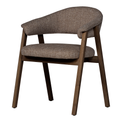 WOOOD Tunar spisebordsstol, m. arml�n - brun polyester stof og tr�