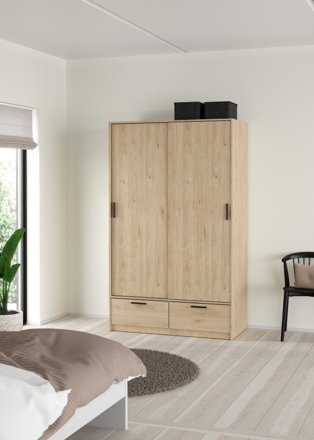 TVILUM Line Garderob med 2 d&ouml;rrar + 2 l�dor - Paket