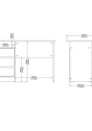 TVILUM Function Plus skrivbord med 3 l�dor - Parcel