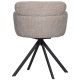 WOOOD Fenne spisebordsstol, m. drejefunktion og armln - natur stof og sort metal