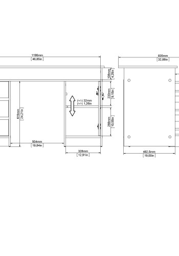 TVILUM Function Plus skrivbord 1 d&ouml;rr + 3 l�dor - Paket
