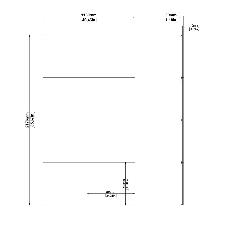TVILUM Firenze skjutd&ouml;rr f&ouml;r 122 cm garderob - Paket
