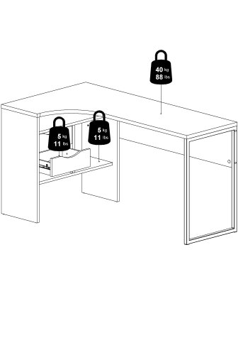 TVILUM Function Plus skrivbord med 2 l�dor - Parcel