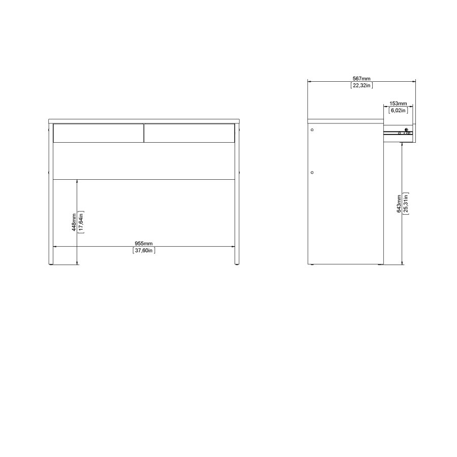 TVILUM Function Plus skrivbord med 2 l�dor - Parcel