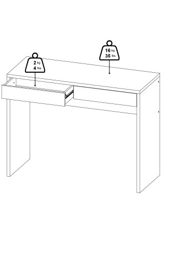 TVILUM Function Plus skrivbord med 2 l�dor - Parcel