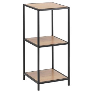 ACT NORDIC Seaford reol, m. 2 hylder - natur vild eg papir og sort metal(H:82,5cm x35cm x 37cm)