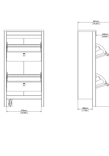 TVILUM Madrid Skosk�p 2 g�ngj&auml;rnsd&ouml;rrar - Parcel