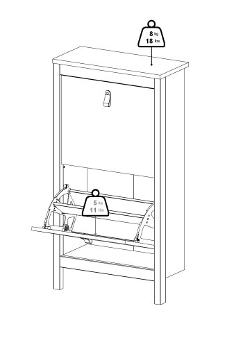 TVILUM Madrid Skosk�p 2 g�ngj&auml;rnsd&ouml;rrar - Parcel