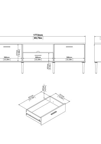 TVILUM Media TV-m�bel med 2 l�ger + 1 skuffe - Parcel