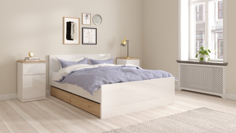 TVILUM Naia Nattbord 1 d�r + 1 skuff - Pakke