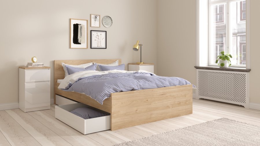 TVILUM Naia Nattbord 1 d�r + 1 skuff - Pakke