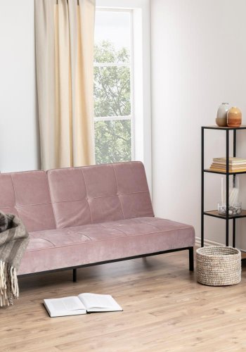 ACT NORDIC Seaford reol, m. 3 hylder - natur vild eg papir og sort metal(H:119,5cm x35cm x 37cm)