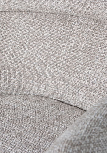 WOOOD Fenne spisebordsstol, m. drejefunktion og armln - natur stof og sort metal