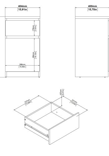 TVILUM Naia Nattbord 1 d�r + 1 skuff - Pakke
