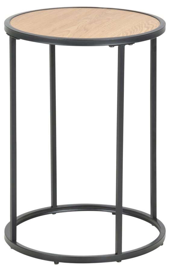 ACT NORDIC Seaford hrnbord, runt - naturligt vild ekpapper och svart metall (40)