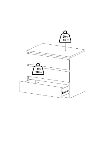 TVILUM Naia kommode med 3 skuffer