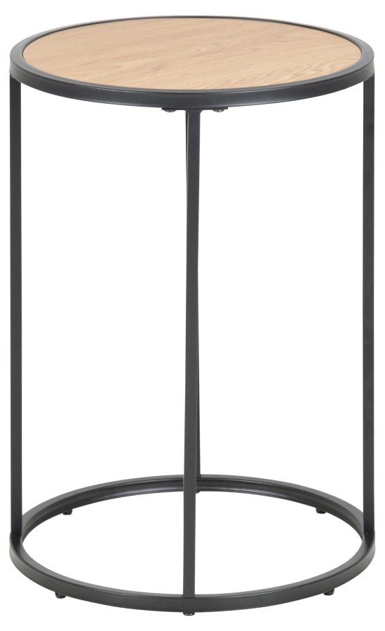 ACT NORDIC Seaford hrnbord, runt - naturligt vild ekpapper och svart metall (40)