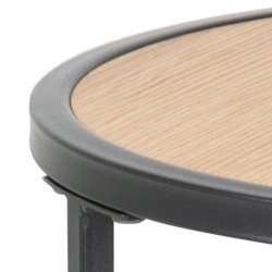 ACT NORDIC Seaford hjrnebord, rund - natur vild eg papir og sort metal (40)