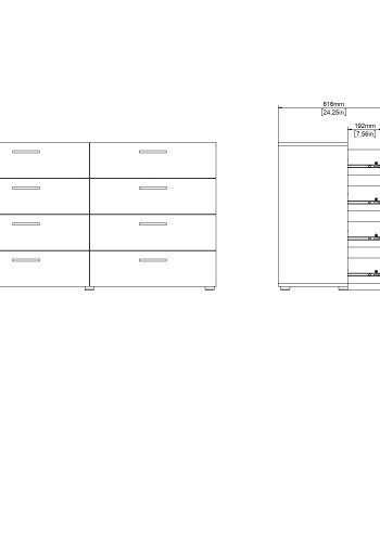 TVILUM Pepe dobbel kommode med 8 skuffer