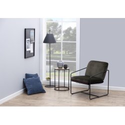 ACT NORDIC Seaford hjrnebord, rund - natur vild eg papir og sort metal (40)