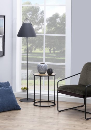 ACT NORDIC Seaford hrnbord, runt - naturligt vild ekpapper och svart metall (40)