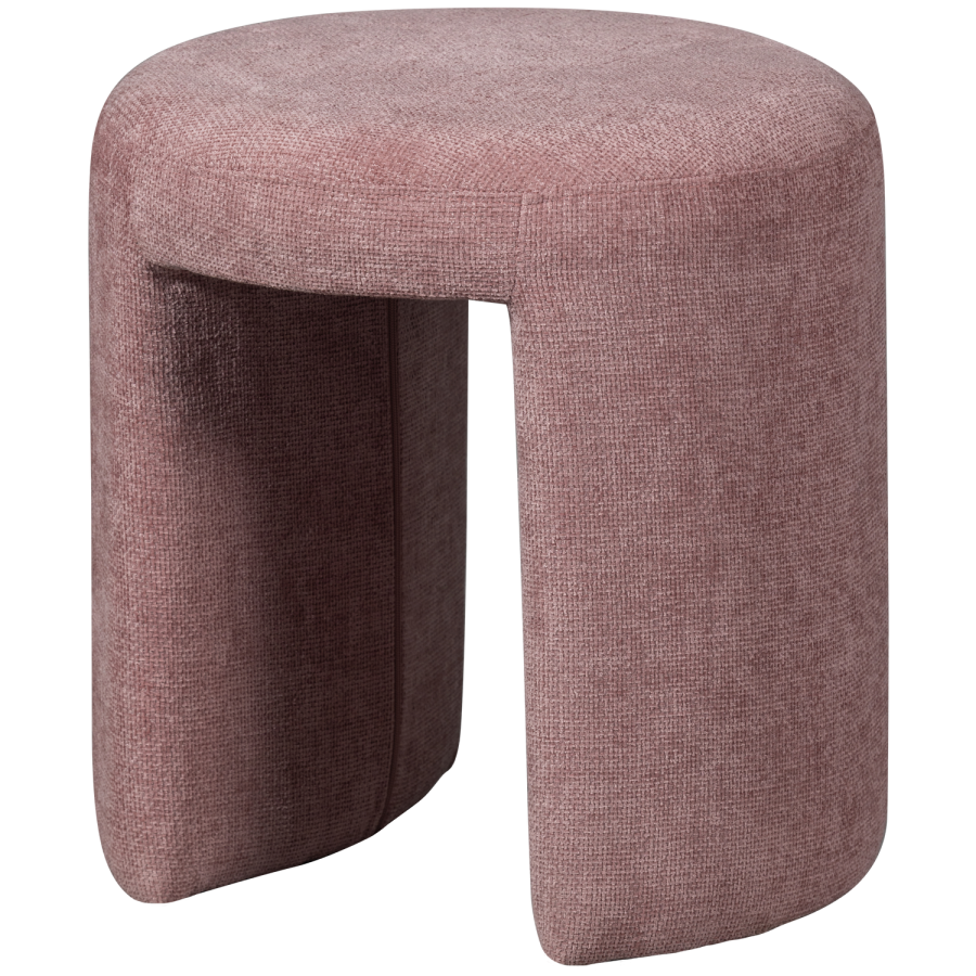 WOOOD Charlie skammel, rund - blush chenille stof (45)