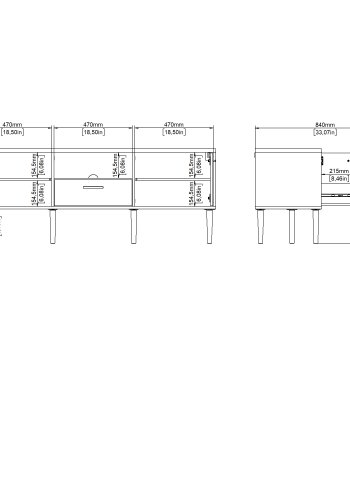 TVILUM Media TV-m�bel med 2 l�ger + 1 skuffe - Parcel