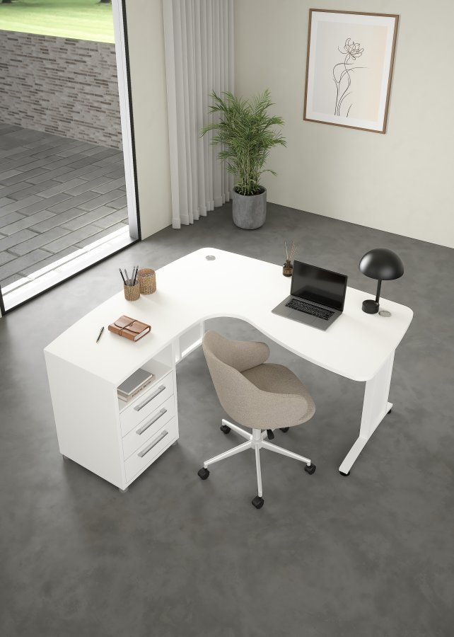 TVILUM Prima hj�rnebord med skab - Parcel