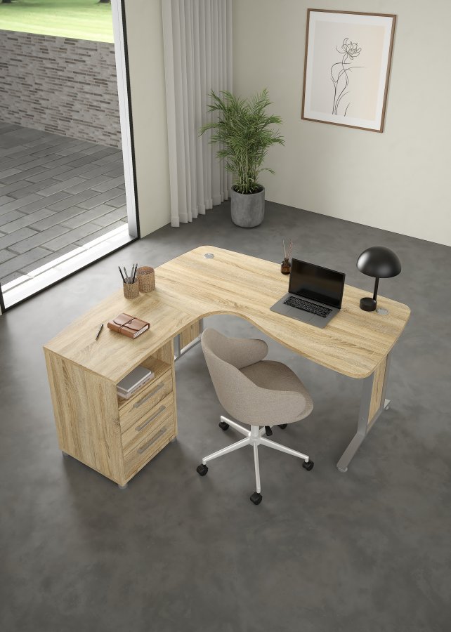 TVILUM Prima hj�rnebord med skab - Parcel