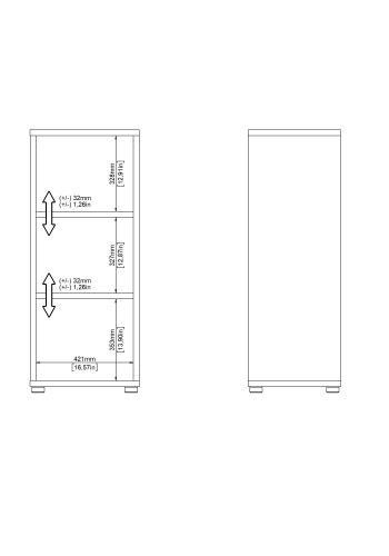 TVILUM Prima bokhylle med 2 hyller - Parcel