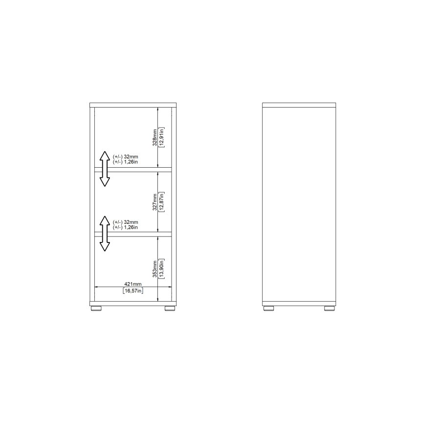TVILUM Prima bokhylle med 2 hyller - Parcel