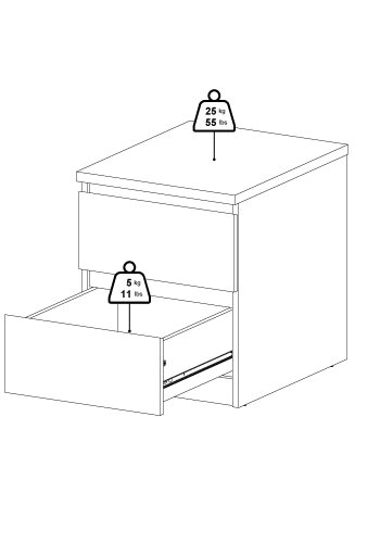 TVILUM Naia nattbord med 2 skuffer