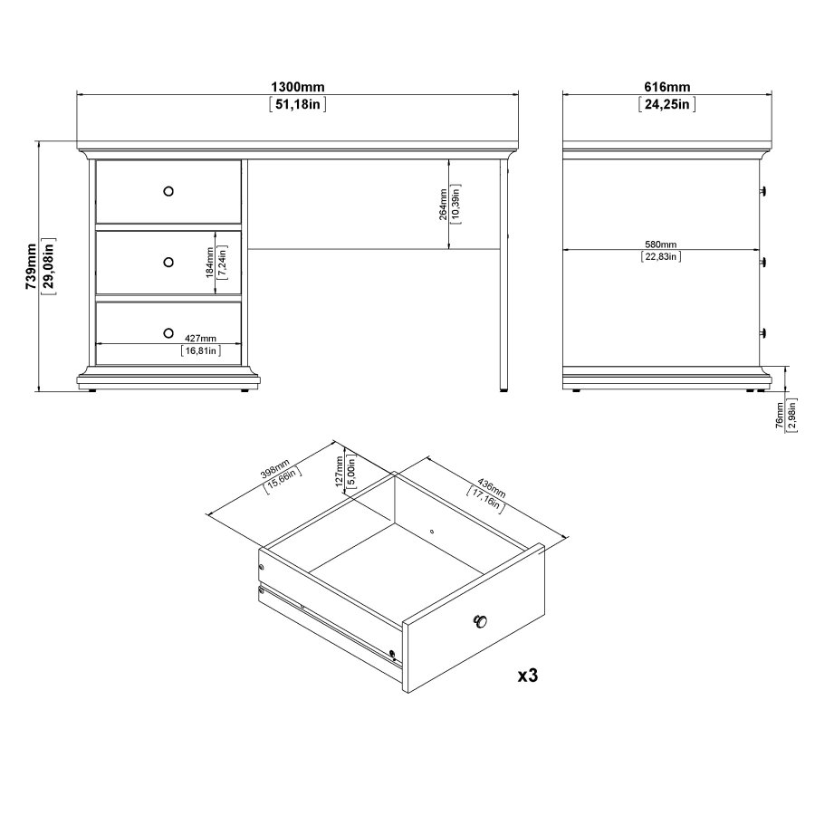 TVILUM Paris Skrivbord - Paket