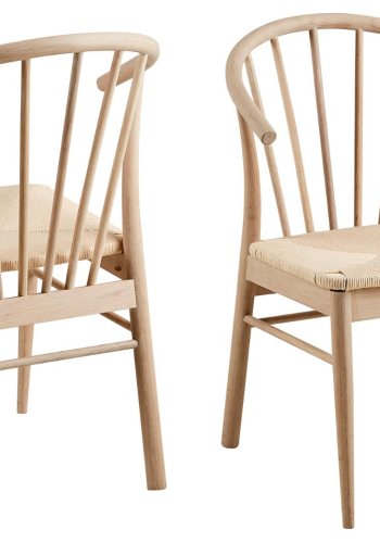 ACT NORDIC Cassandra matbordsstol, med armstd - naturvitt papper och vitpigmenterad ek 