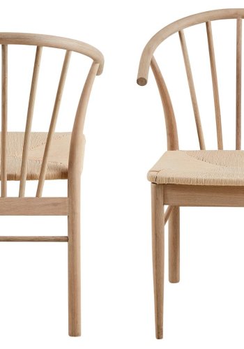 ACT NORDIC Cassandra matbordsstol, med armstd - naturvitt papper och vitpigmenterad ek 