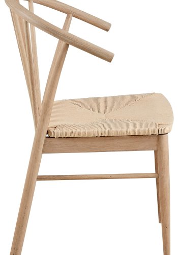 ACT NORDIC Cassandra matbordsstol, med armstd - naturvitt papper och vitpigmenterad ek 