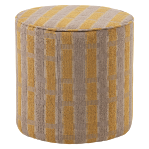 WOOOD Sarli puff H�y Chenille Taupe/Gul [Fsc]