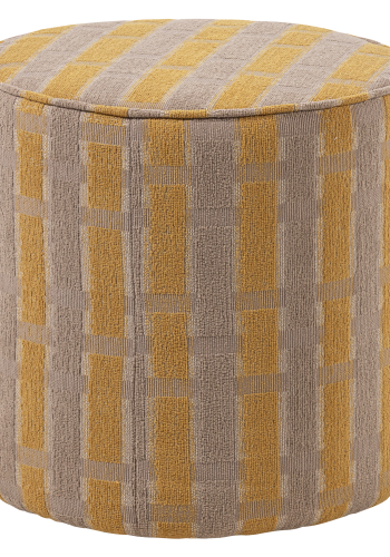 WOOOD Sarli puff H�y Chenille Taupe/Gul [Fsc]