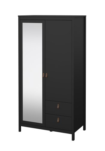 TVILUM Madrid Garderob med 1 d�rr + 1 spegeld�rr + 2 l�dor - Paket