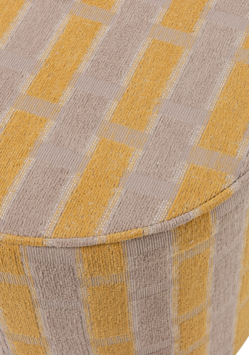 WOOOD Sarli puff H�y Chenille Taupe/Gul [Fsc]