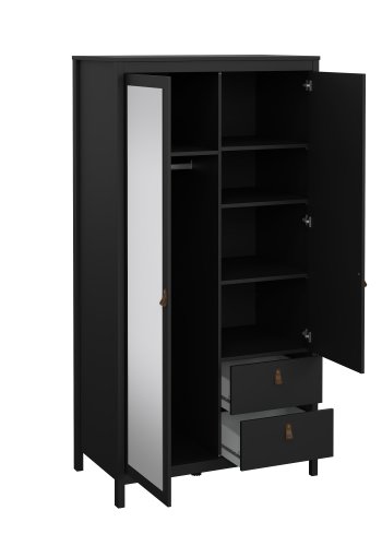 TVILUM Madrid Garderob med 1 d&ouml;rr + 1 spegeld&ouml;rr + 2 l�dor - Paket