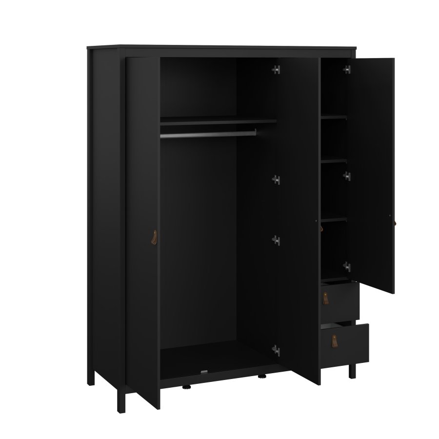 TVILUM Madrid Garderob med 2 d&ouml;rrar + 1 spegeld&ouml;rr + 2 l�dor - Paket