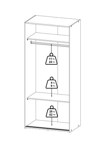 TVILUM Space Garderob med 2 skjutd&ouml;rrar - Parcel