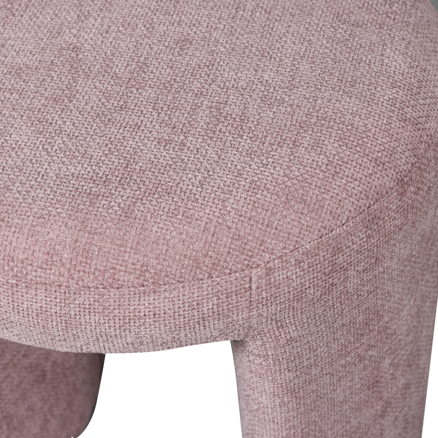 WOOOD Charlie skammel, rund - blush chenille stof (45)